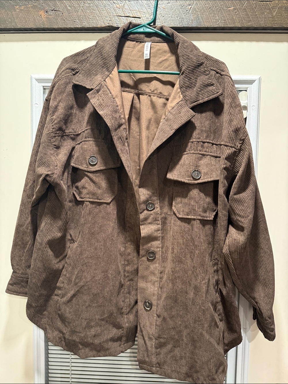 Men's Brown Corduroy Button-Front Jacket
